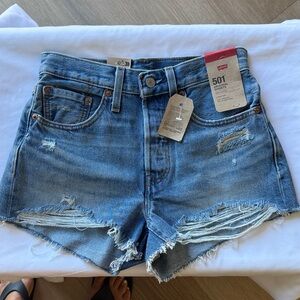 Levi's Women's Distressed Blue Jean Shorts